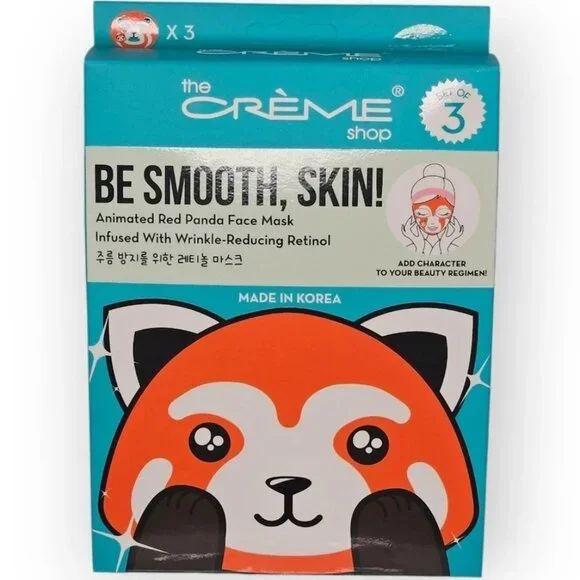 The Crème Shop Be Smooth, Skin! Red Panda Face Mask (Set of 3) – NIB - Picture 1 of 2